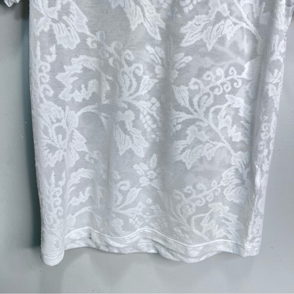 Selected Femme White Foral Sheer Scoop Neck Tshirt Size 36 - Picture 6 of 10